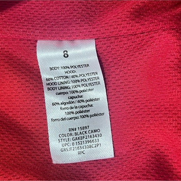 365 Kids Black and Gray Camouflage Zip Up Hooded Jacket - Picture 10 of 11